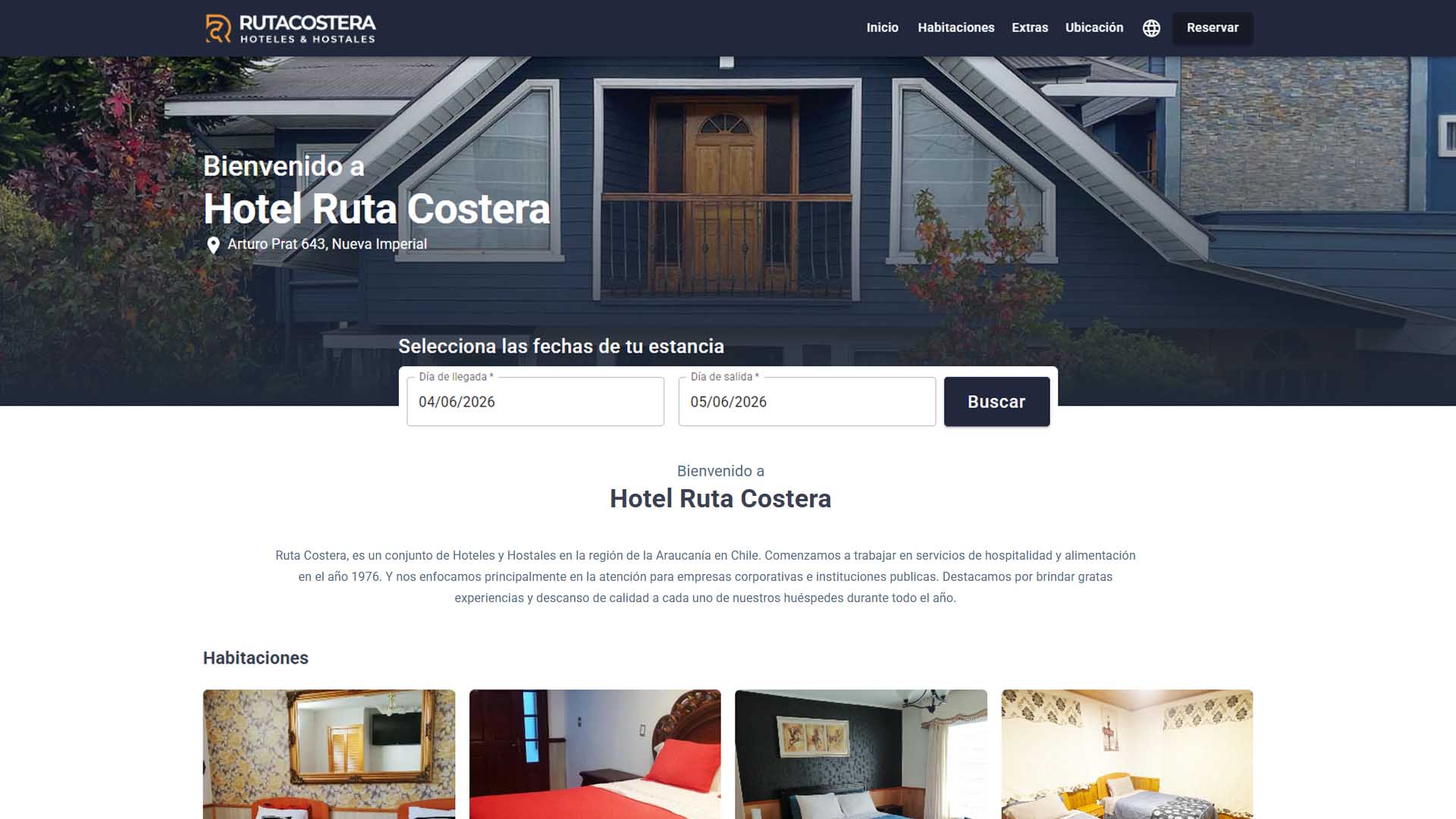 Sitio Web Hotel Ruta Costera